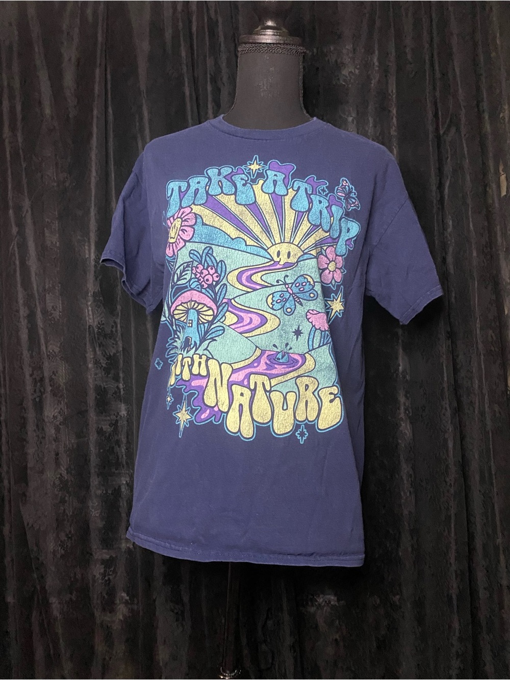 Hippie Indie Boho Bohemian Mushroom Butterfly Tee